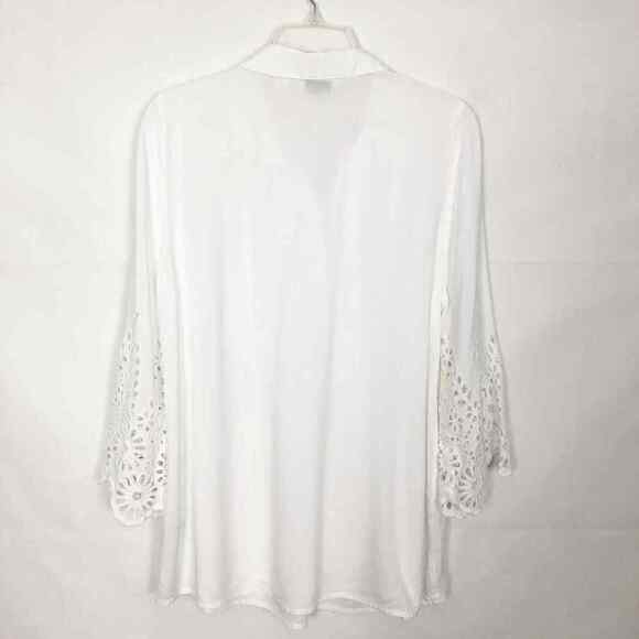 Anthropologie Cafe Marrahcoh Boho White Bell Sleeve Top Size Medium - Picture 6 of 11